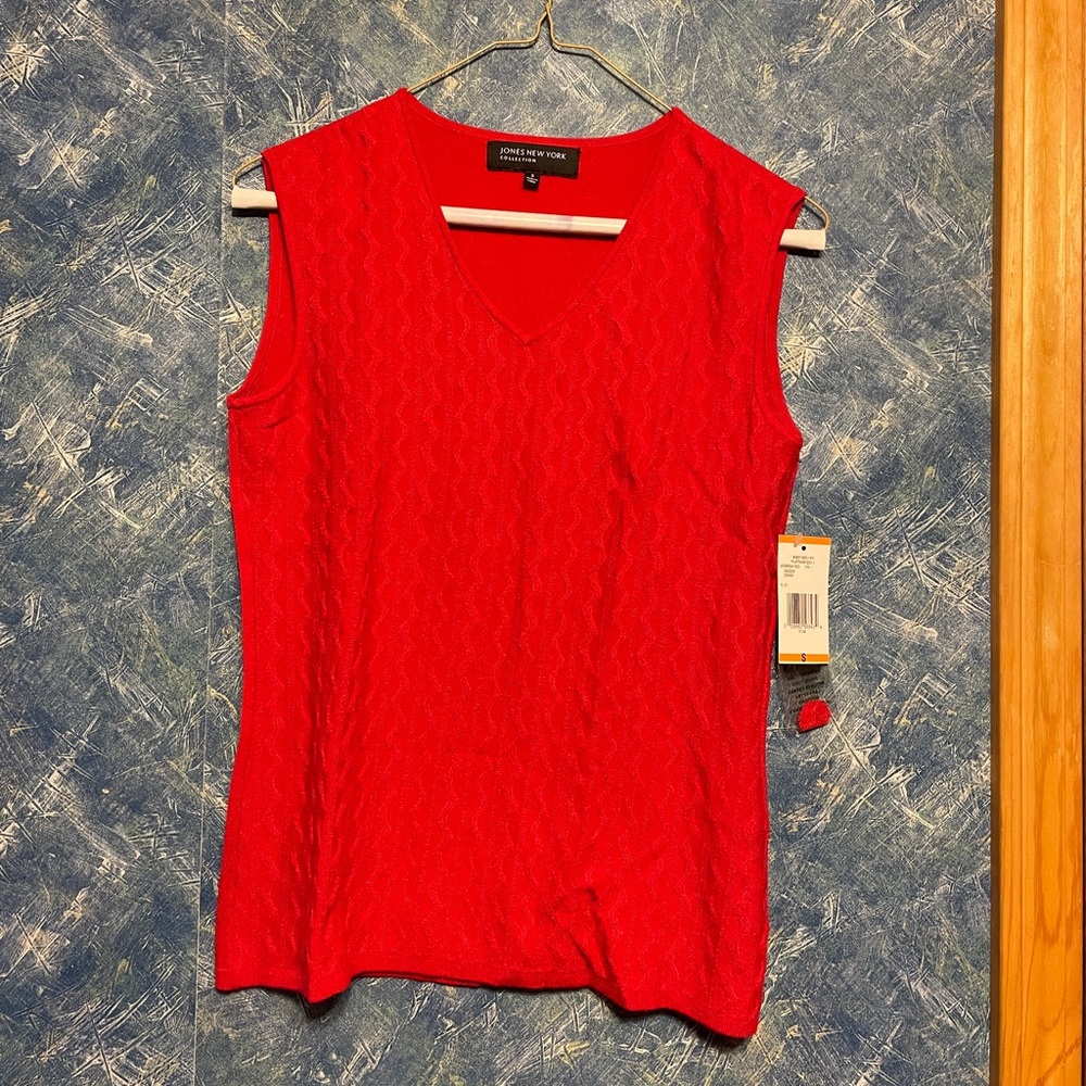 NWT Jones New York Red Tank Top S